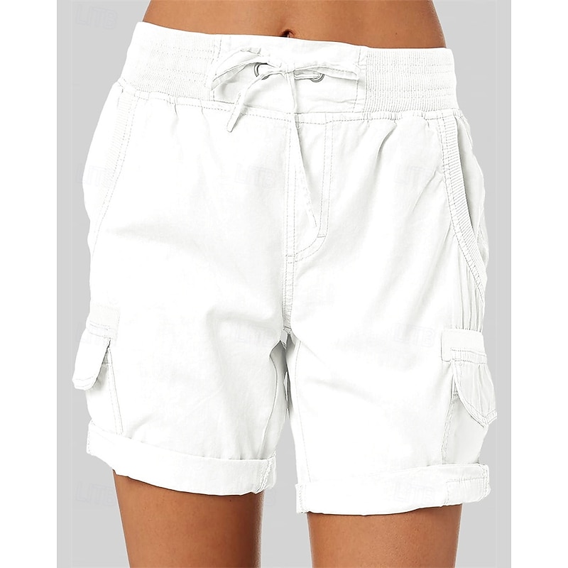 Women's Running Shorts Hiking Shorts Summer Outdoor Regular Fit Quick Dry Shorts Drawstring Elastic Waist Dark Khaki Black Hunting Climbing Camping / Hiking / Caving S M L XL XXL4