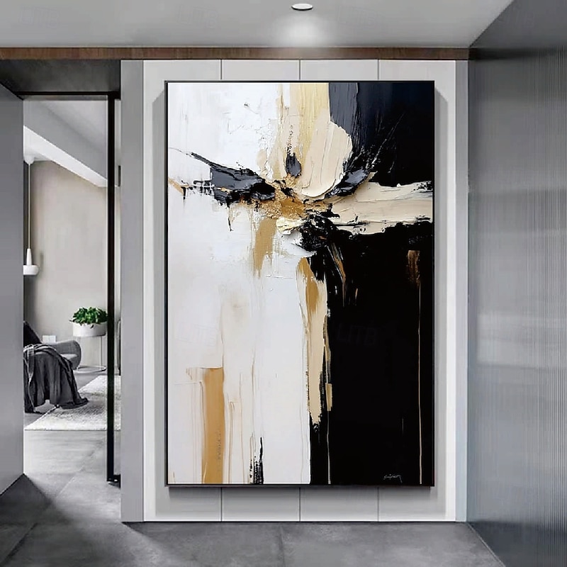 Large oil painting Hand painted white and black oil painting hand painted Wall Art Modern Abstract Painting on Canvas  Wall Art Neutral Abstract Wall Art  Wall Decor paintings2