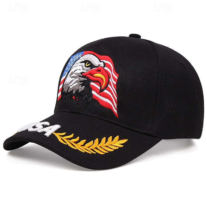 American Flag Eagle Hat Unisex Vintage Embroidery Washed Distressed Cotton Baseball Cap Adjustable USA Trucker Dad Hat