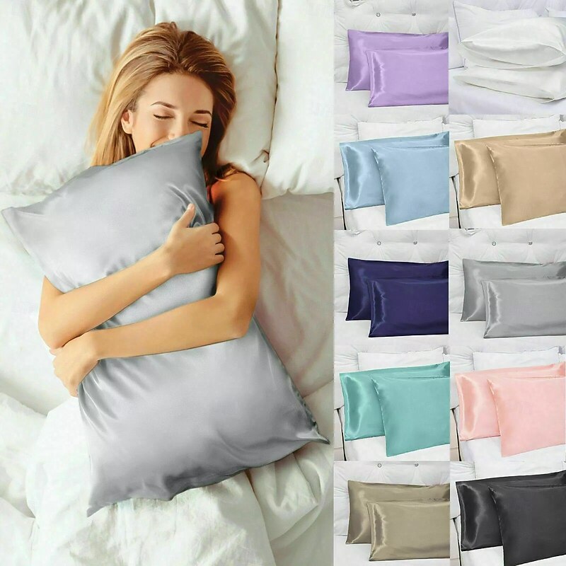 Satin Imitation Silk Pillowcases