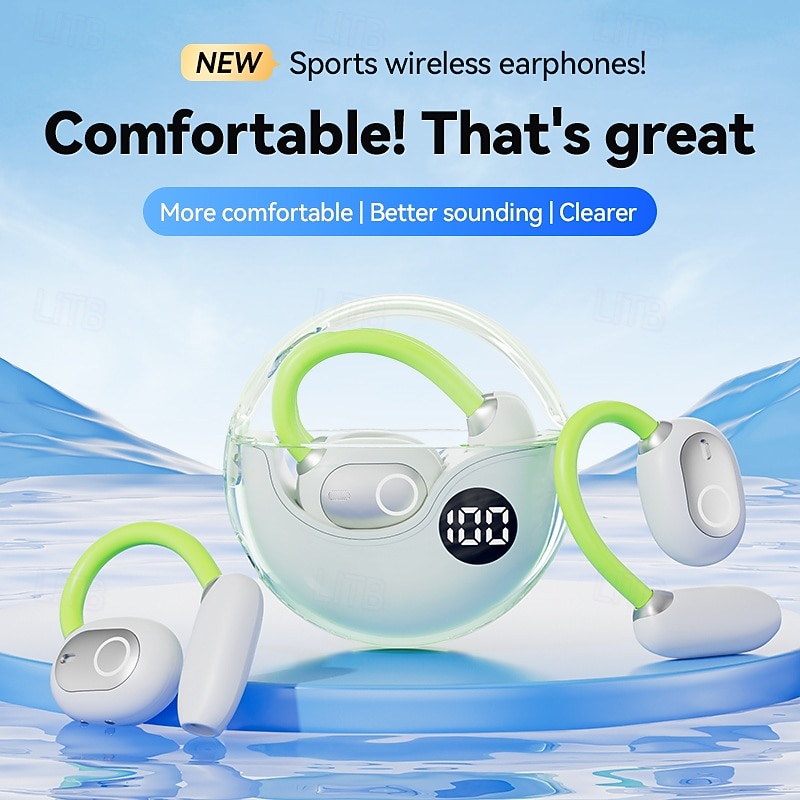 M80 Hands Free Telephone Driving Headset Ear Clip Bluetooth 5.3 Ergonomic Design Surround sound HIFI for Fitness Gym Workout Mobile Phone3