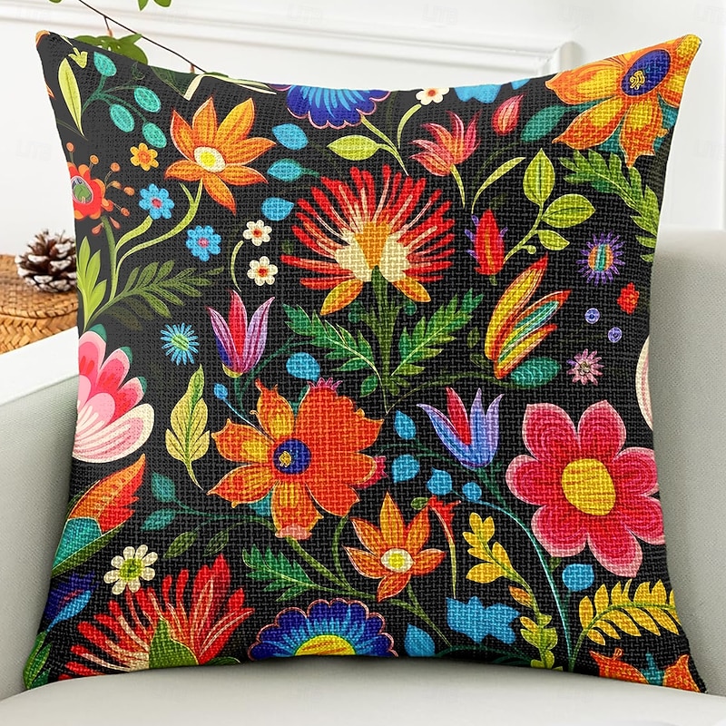 Cinco de Mayo Mexico Decorative Toss Pillows Cover 1PC Soft Square Couch Cushion Case Pillowcase for Bedroom Livingroom Sofa Chair Flowers3