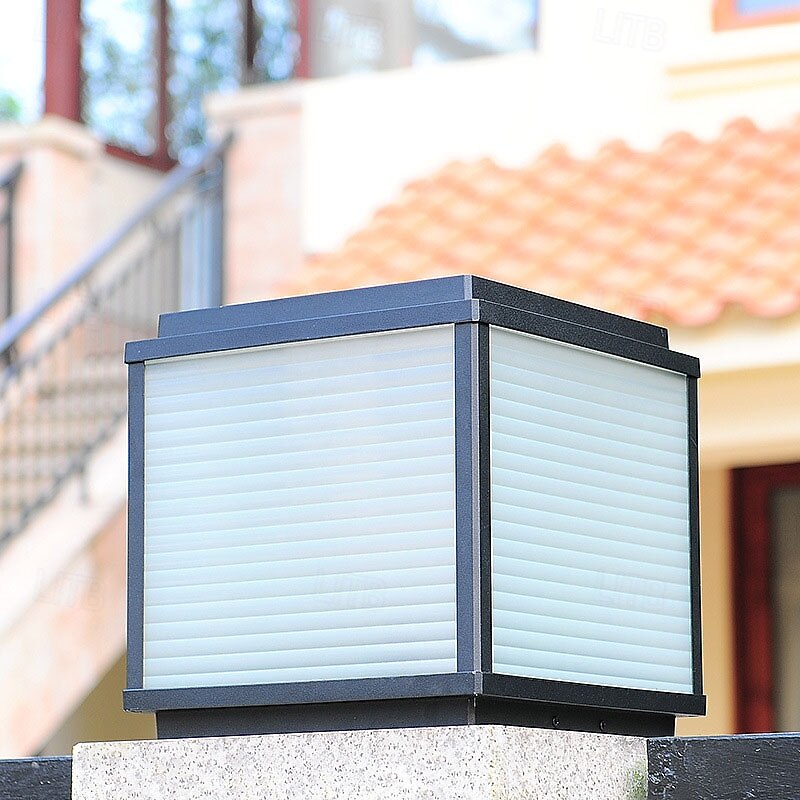 IP54 Outdoor Pillar Lights Fixtures Square Fence Column Post Lights for Courtyard Decoration Simple Pillar Lantern Pillar Lights Walkways, Garden4