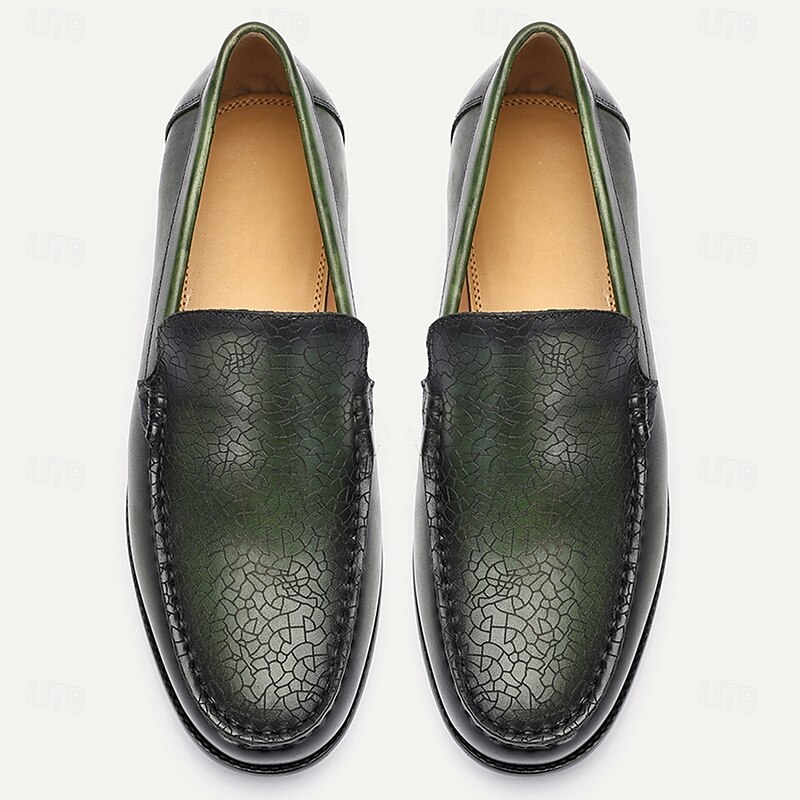 Men's Black Leather Loafers with Woven Design – Kentucky Derby Shoes for Elegant and Formal Events4