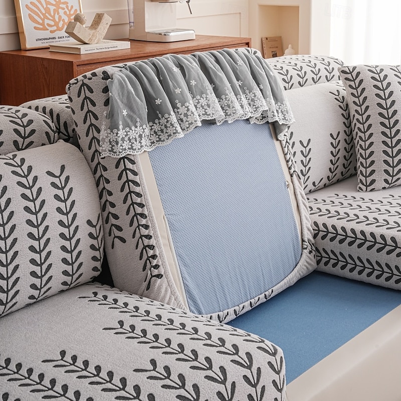 1 Pc Stretch Sofa Cushion Cover Universal Jacquard Soft Polar Fleece Sofa Seat Cover-Easy to Clean & Durable4