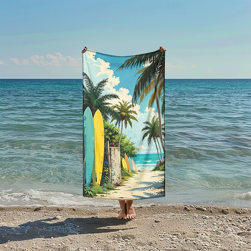 Printed Beach Towel, Lightweight Quick-Dry Sand-Free Beach Blanket, Ideal for Travel, Pool, and Outdoor Use
