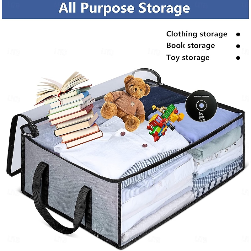 Hat Storage Under Bed Storage for Baseball Caps, Large Holds up to 40 Caps Wide Hat Organizer for Closet Snapback Holder, Grey2