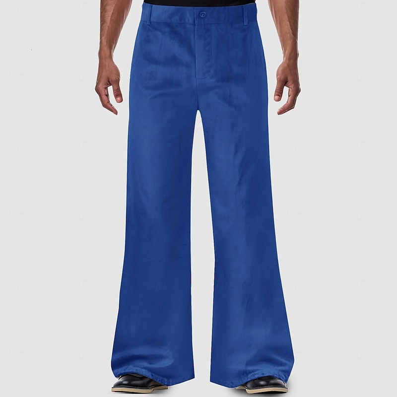 Retro Vintage 1960s Hippie Long Length Trousers Bell Bottom Pants Flared Trousers Hippie Solid Color Fancy Dress Men's Halloween Carnival Masquerade Event / Party Music Festival Pride Parade Adults'