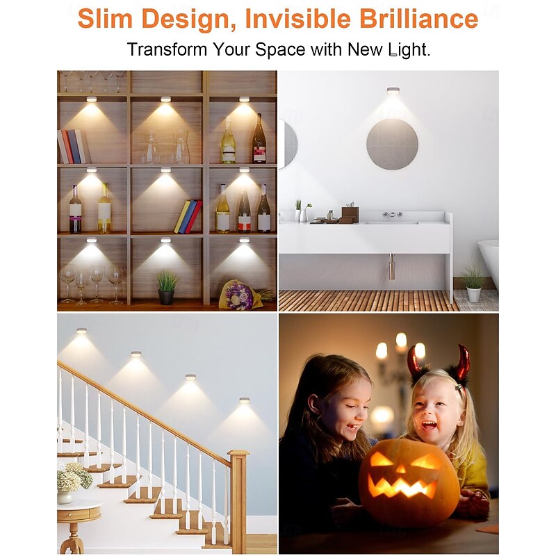 3 PCS Picture Light Charging, Cabinet Light, Night Light, Frame Light, Night Light Wall Light Bedside Lamp Reading Light Remote Control Infinite Dimming3