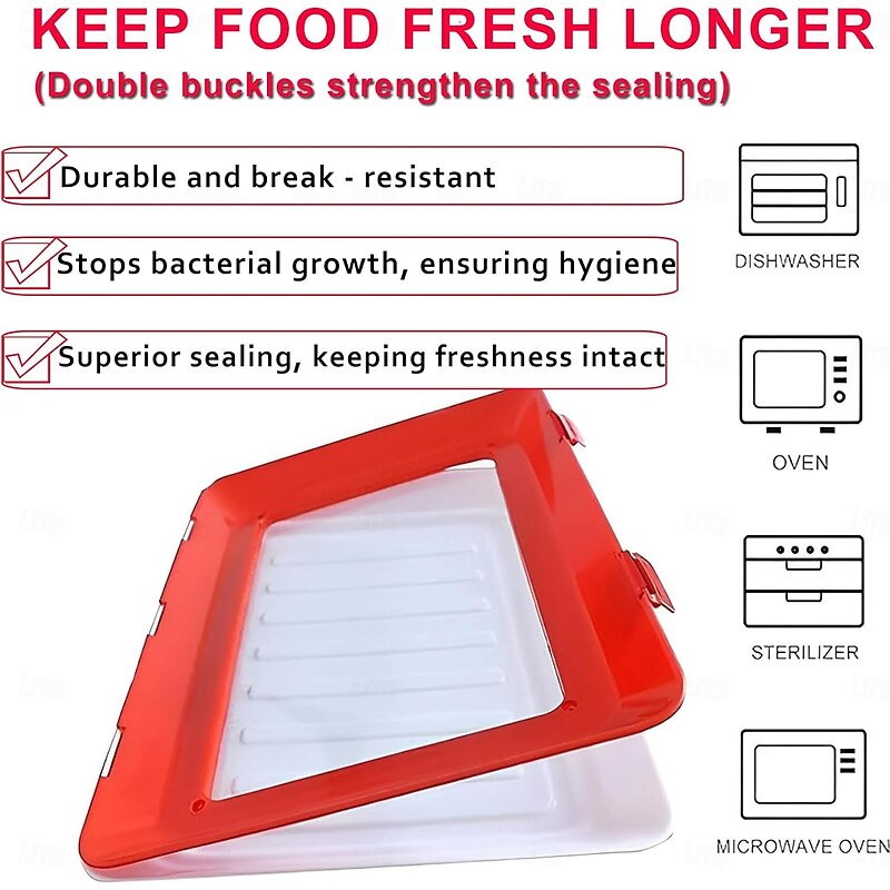Food Preservation Trays, Reusable Food Storage Tray, Stackable Food Trays with Stretch Cover for Various Foods2