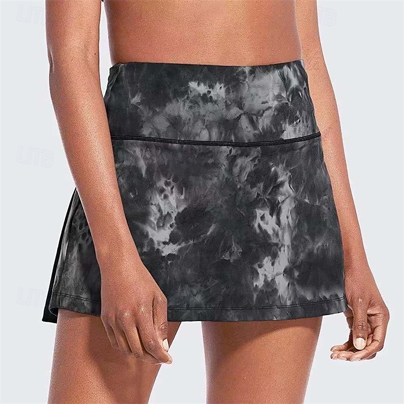 Women's Tie Dye Tennis Skirts with Shorts Pleated Quick Dry Tennis Golf Badminton Skort Black Pink Blue Tennis Clothing3