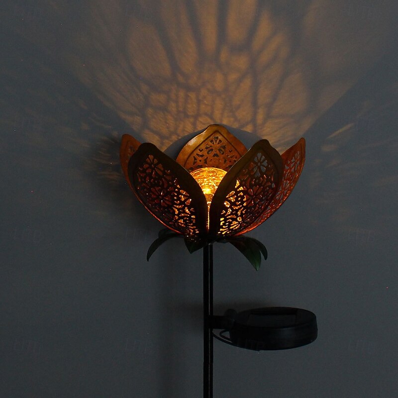 Solar Lights Outdoor Garden, Lotus Flower Solar LED Landscape Light. Waterproof Outdoor Decorative Ornaments for Pond Yard Lawn Pathway2