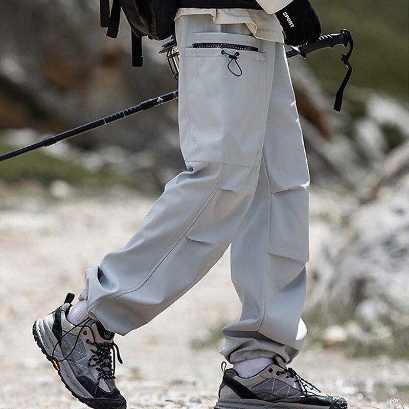 Men's Cargo Pants Hiking Pants Trousers Tactical Pants Military Outdoor Regular Fit Waterproof Quick Dry Pants / Trousers Drawstring Elastic Waist Black White Hunting Climbing Camping / Hiking4