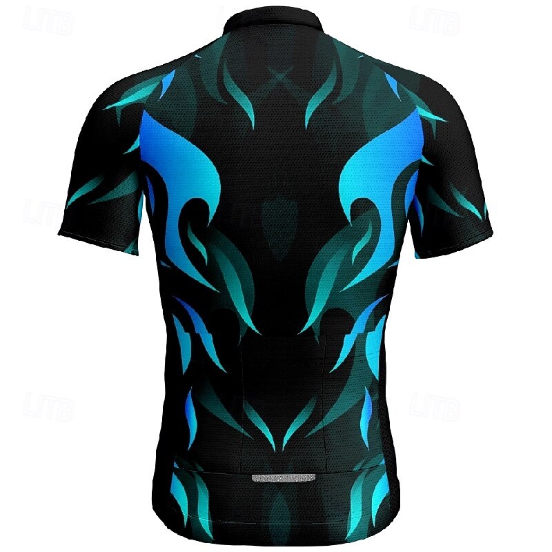Men's Cycling Jersey Graphic Gradient Short Sleeve Bike Tee Tshirt Jersey with 3 Rear Pockets Mountain Bike MTB Quick Dry Anatomic Design Wicking Breathable Sports Yellow Red Blue Clothing Apparel2