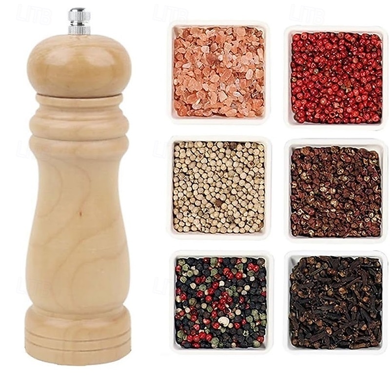 Black Pepper Mill Salt Grinder Refillable Adjustable Coarseness Ceramic Grinding Mechanism for Home Kitchen Barbecue Party3