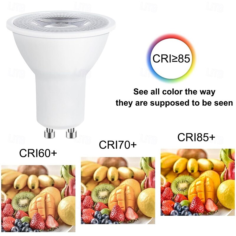 GU10 LED Light Bulb 220V 7W LED Spotlight Dimmable 2700K Warm White Flood Lights for Kitchen Range Hood Living Room Bedroom 10Pcs3