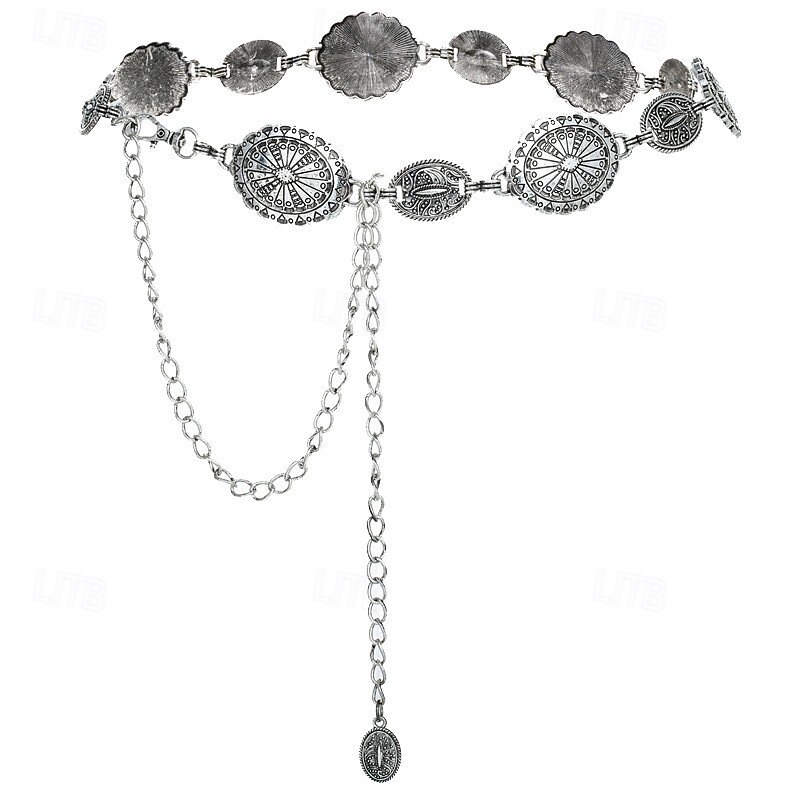 Retro Vintage Medieval Renaissance Waist Chain Chain Belts Pirate Elven Fancy Dress Women's Celtic Fantasy Masquerade Casual Daily Adults' Waist Belt All Seasons4