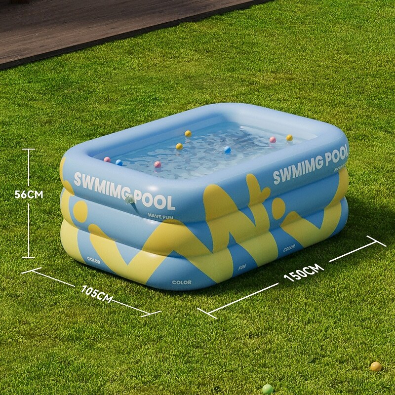 1pc Inflatable Swimming Pool for Outdoor Garden & Pool Parties - Durable PVC Foldable Design No Electricity Needed Portable Summer Fun & Adults Christmas Gift Idea Holiday Celebration Pool  Easy3