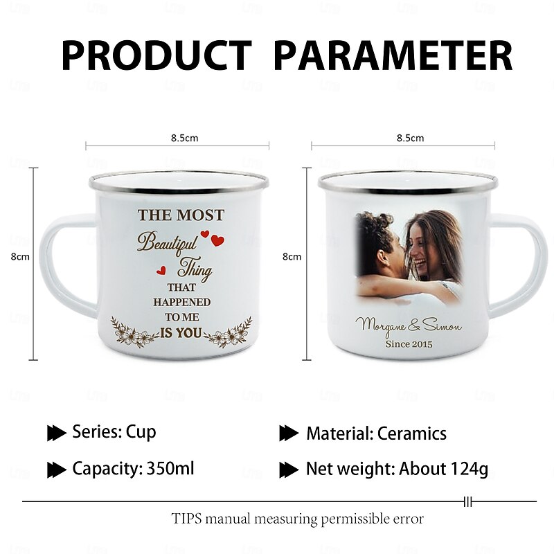 Personalized Ceramic Mug with Custom Photo and Text, Customized Coffee Cup with Personal Message, Gift for Coffee Lovers, Valentine's Day, Christmas, Birthday2
