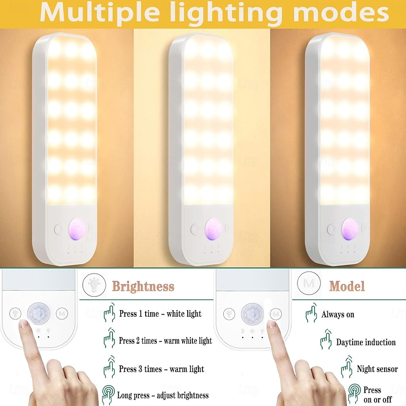 1 Pc Motion Sensor Light, Rechargeable Battery, Magnetic Installation Cabinet, Bathroom Corridor, Kitchen, Bedroom Sensor Light4