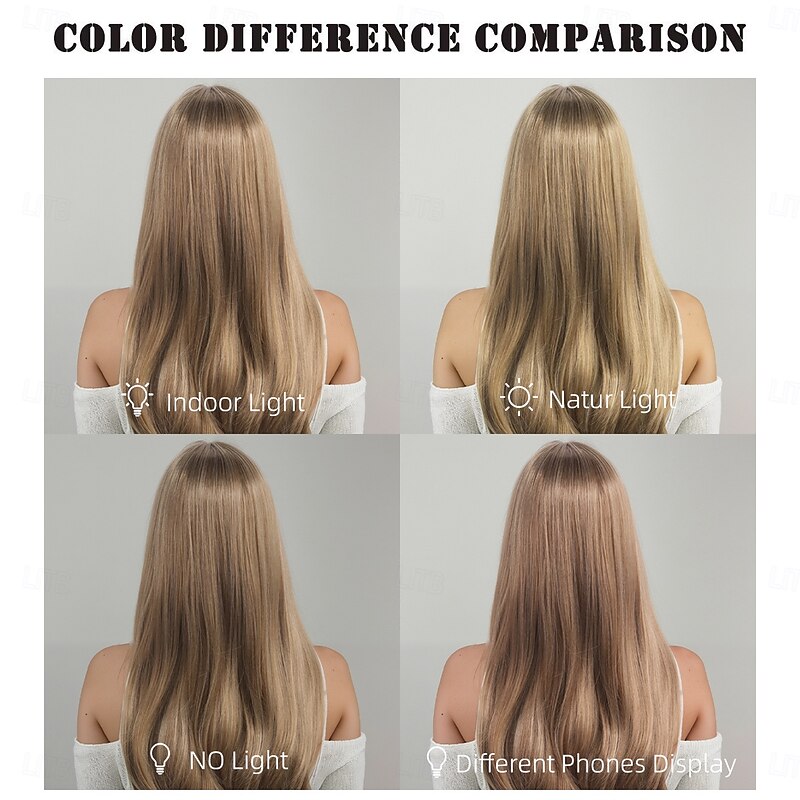 Synthetic Wig Straight kinky Straight Layered Haircut With Bangs Machine Made Wig 30 inch A1 Synthetic Hair Women's Cool Classic Comfortable Blonde4