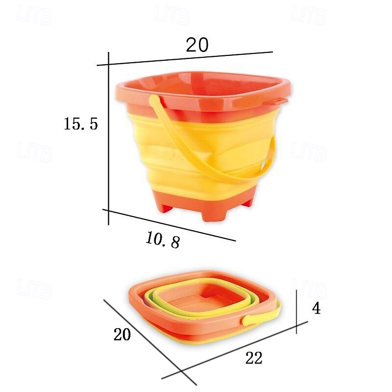 3 Packs Foldable Pail Bucket 2L Silicone Collapsible Easter Buckets for Kids Multi Purpose for Fun Summer Activities Camping Gear Beach Essentials3