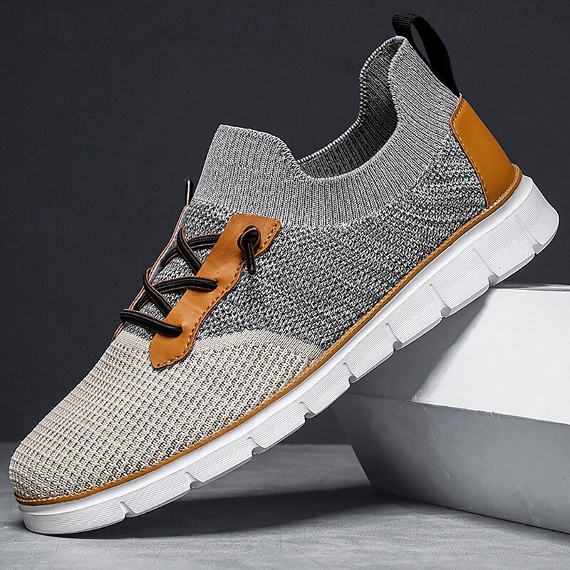 Men's Knit Athletic Sneakers – Lightweight Breathable Running and Walking Shoes for Gym, Work and Travel