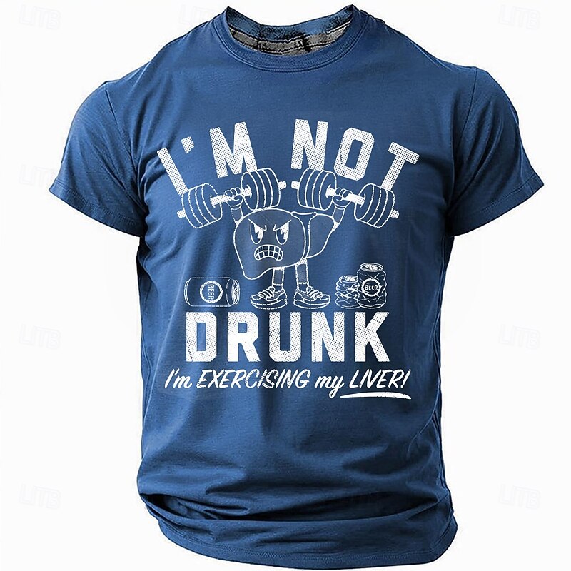 Men's Humorous Graphic T-Shirt - Liver Exercise Pun, Beer & Party Humor4