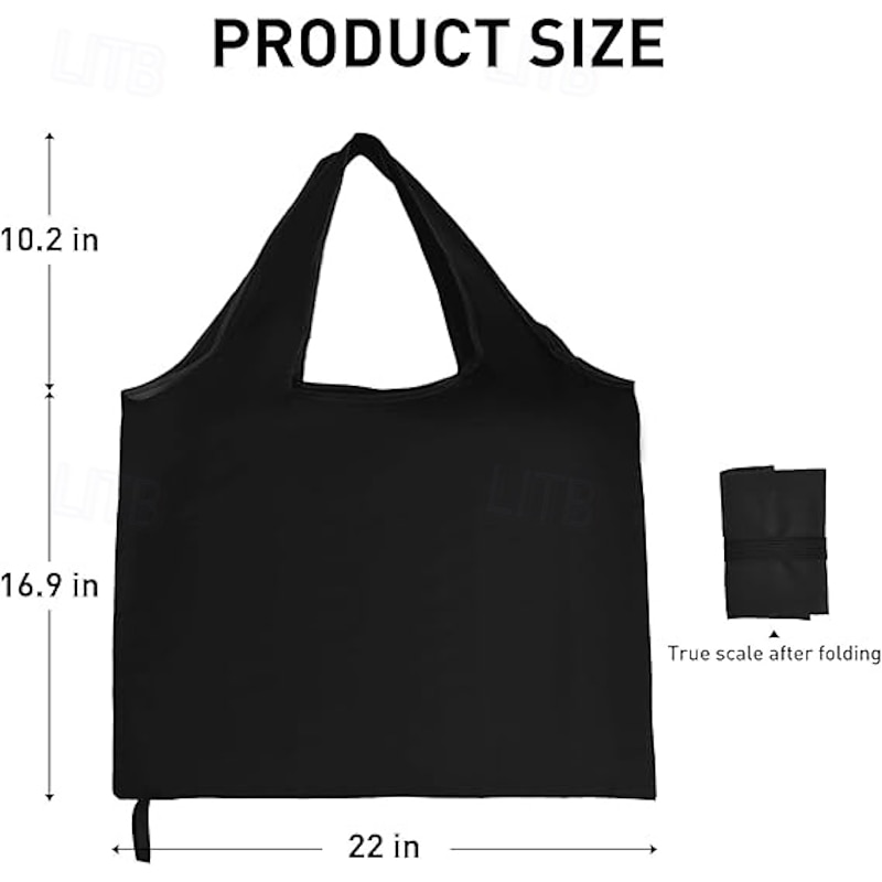 Foldable Shopping Bag Waterproof Reusable Grocery Tote, Heavy-Duty Polyester Eco Bag, Portable Nylon Handbag for Shopping, Travel, Daily Use4
