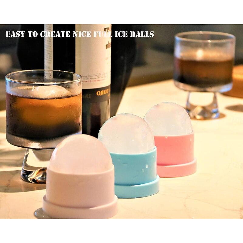 Golf Ball Shaped Ice Molds- Large Ice Mold- Sports Themed Unique Ice Mold Chills Drinks - Odor-Free Freezer Storage, Dishwasher-Safe with Silicone Plunger4