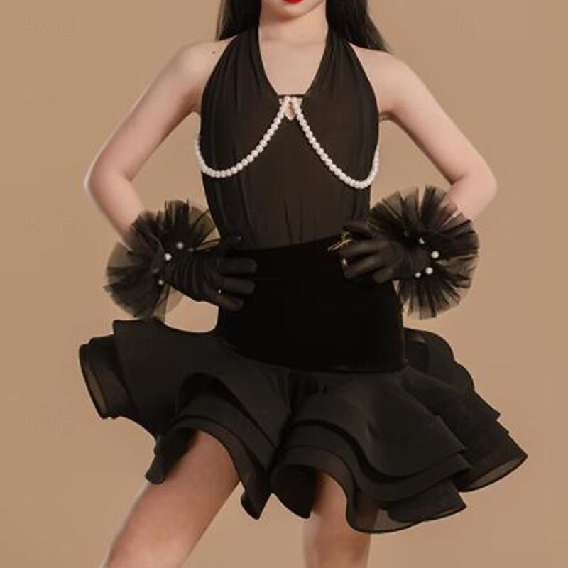 Kids' Dancewear Skirts Pearls Girls' Performance Daily Wear Sleeveless High Mesh Organza