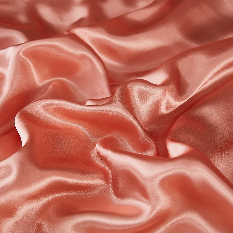 Satin Imitation Silk Set Light Luxury High-grade Pure Color Cool Feeling Bed Sheet Naked Sleeping Bedding4