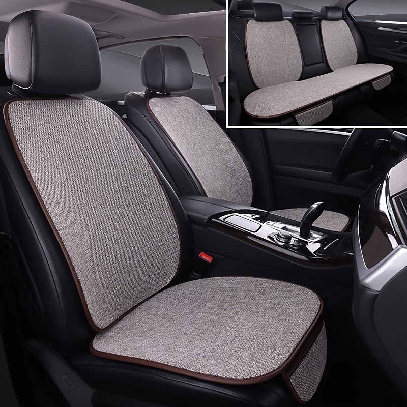 High-Quality Linen Car Seat Cushion, Non-Slip, Dirt-Resistant, Comfortable, Machine Washable, All-Season, Universal Fit