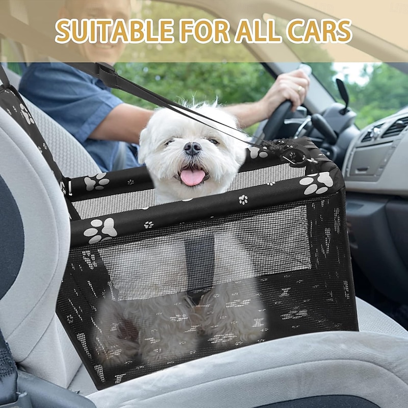 Foldable Dog Car Booster Seat Waterproof Breathable Travel Bag for Small to Medium Dogs4
