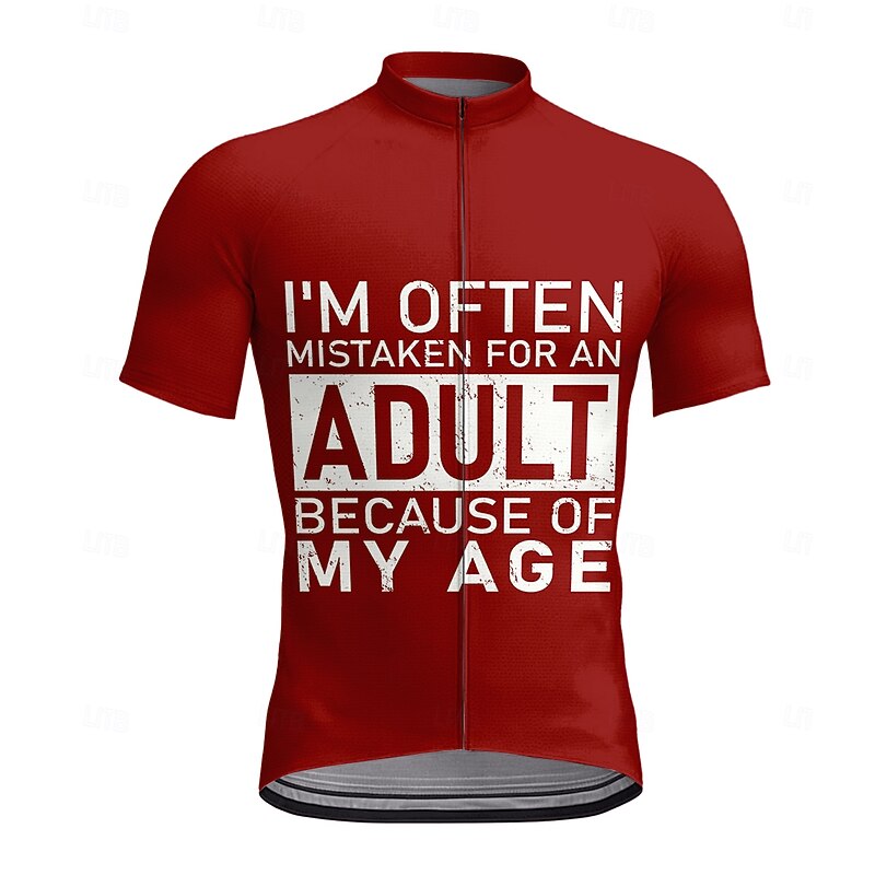 Men's Cycling Jersey Graphic Letter & Number Short Sleeve Bike Jersey Top with 3 Rear Pockets Sunscreen UV Resistant Quick Dry Reflective Strips Sports Wine Red Black Army Green Clothing Apparel