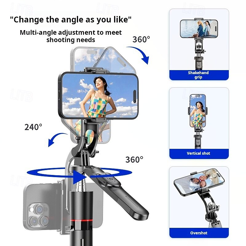 Cell Phone Selfie Stick Tripod, with Wireless Remote, Portable, Retractable, Aluminum Alloy, for iPhone, Samsung and Other Smartphones2
