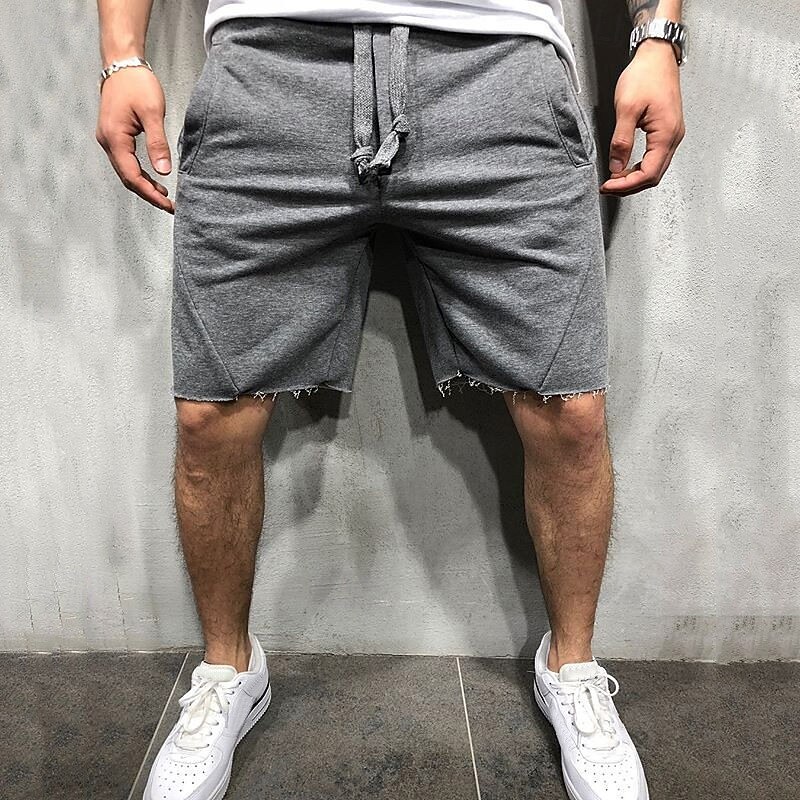 Men's Sweat Shorts Shorts Bermuda shorts Running Shorts Casual Shorts Drawstring Elastic Waist Straight Leg Plain Comfort Sports Knee Length Yoga Daily Gym Classic Style Athleisure Black White3