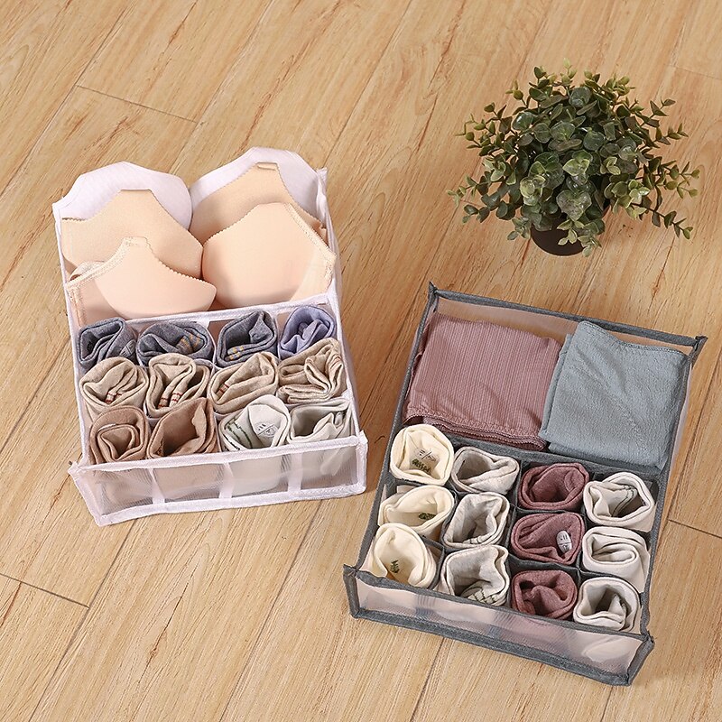 Bra Sock Underwear Storage Box, Drawer Divider Organizer with Compartments for Socks, Lingerie, and Small Clothing, Home Closet Storage Solution for Tidying and Organizing