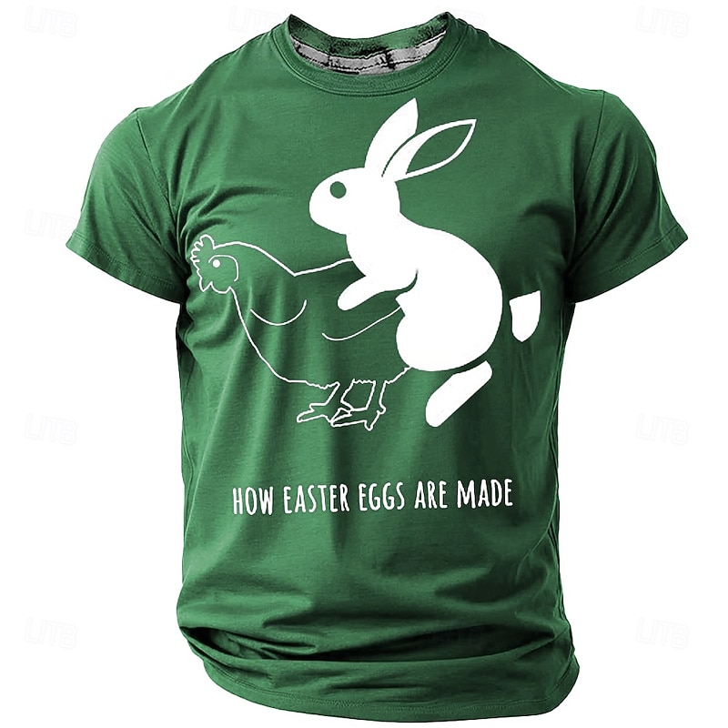 Easter Men's Animal Funny T Shirt Short Sleeve T shirt 3D Print Crew Neck Round Neck Shirt Fashion Daily Casual Street Casual Daily Black Red Blue Summer Spring All Seasons Clothing Apparel S M L XL3