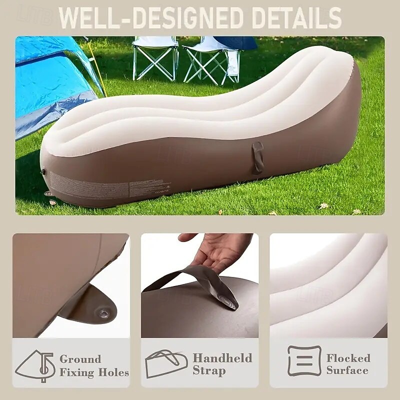 Inflatable Couch Air Sofa Blow Up Lounge Air Mattress Sofa Bed Loveseat Couches for Living RoomHomeKingcampBalconyBackyardCampingPicnicBeachTravel and Party Portable Folding Couch Inflatable