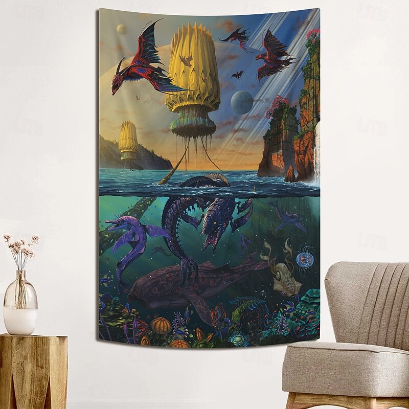 "Cyris Undiscovered" by Vincent Hie Hanging Tapestry Wall Art Large Tapestry Mural Decor Photograph Backdrop Blanket Curtain Home Bedroom Living Room Decoration2