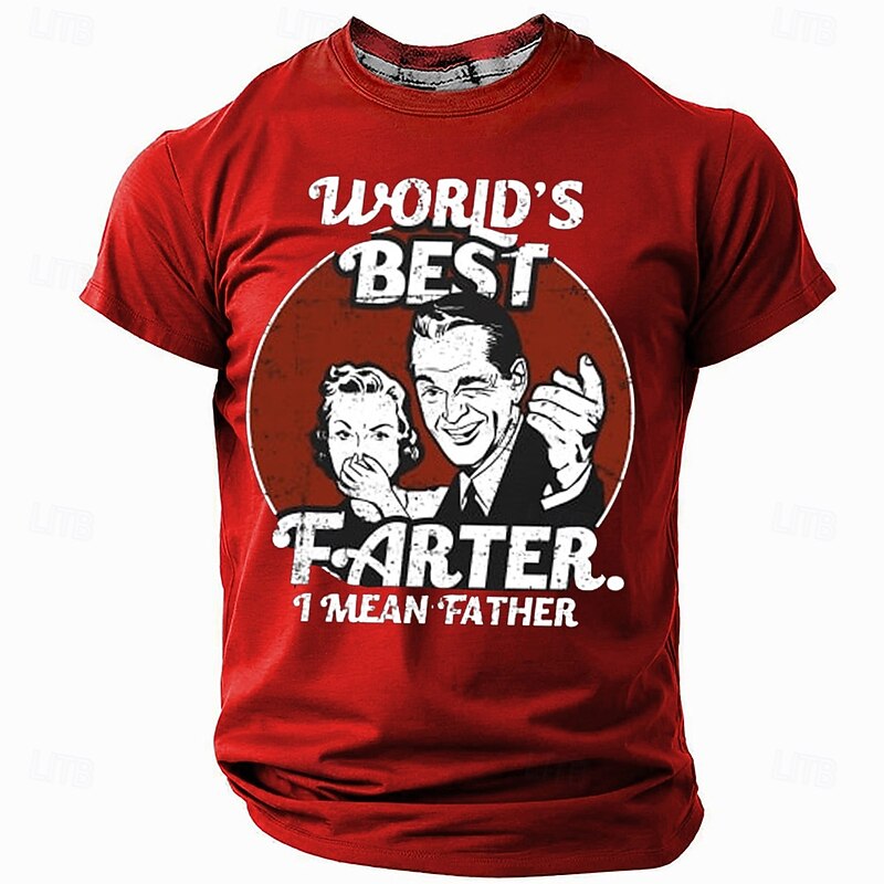Mens Funny T-Shirt World's Best Farter I Mean Father Dad Joke Short Sleeve Graphic Tee2