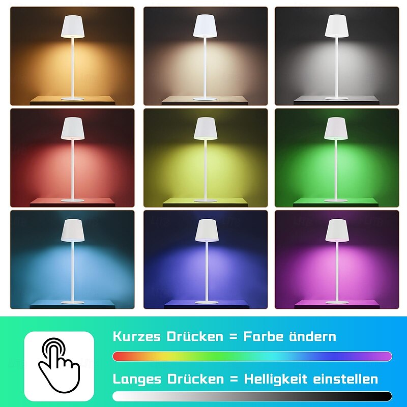 1 Pc All Aluminum RGB Metal Desk Lamp USB Charging Bedroom Bedhead Indoor/Outdoor Atmosphere Light Touch Dimming Endless Dimming4