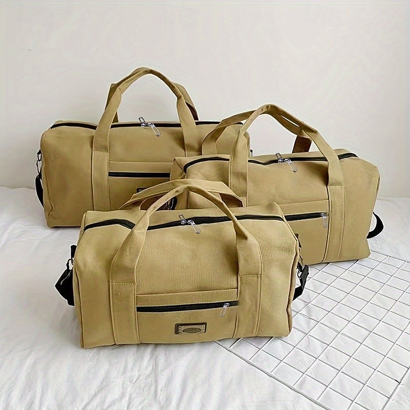 Weekender Bag Travel Duffel Bag for Men, Canvas Overnight Tote with Large Capacity, Carry On Handbag for Work Travel, Luggage Storage Organizer