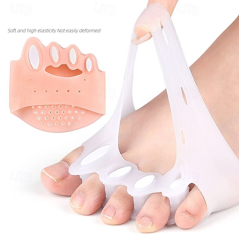 Five Hole Toe Separator Five Toe Arch Cushion Soft Shock Absorbing Pressure Relieving Massage Insole Half Size Pad For Thefoot Adjustable Toe Separator2
