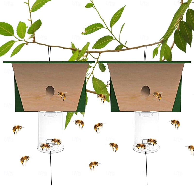 Wood Carpenter Bees Trap For Outside Wood Boring Bees Trap Carpenter Bees Traps Outdoor Hanging Insect Traps Removes4