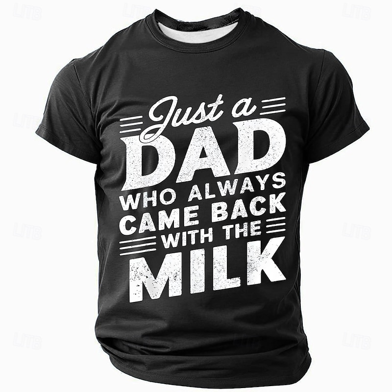 Men's Funny Dad Graphic T-Shirt | 'Just a Dad Who Always Came Back with the Milk' Family Tee3