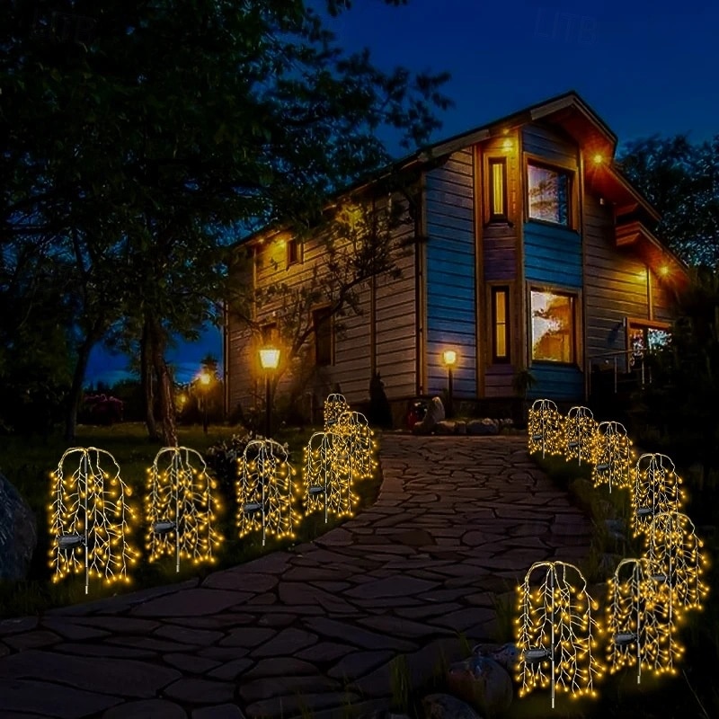 Solar Lights Outdoor Waterproof Garden Light Solar Powered for Yard Decorative Outside Fairy Tree LED Colorful Lighting Patio Path Decor Gardening Gifts for Women Mom Grandma3