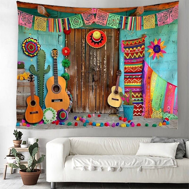 Cinco de Mayo Mexican Hanging Tapestry Wall Art Large Tapestry Mural Decor Photograph Backdrop Blanket Curtain Home Bedroom Living Room Decoration4
