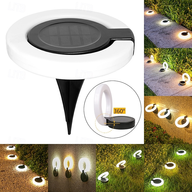 Solar Groud Lights Outdoor Garden Lights, Super Bright Decorative Landscape Step Buried Ground Lights, Plastic Material, For Home Yard Patio Pathway Lawn Decor